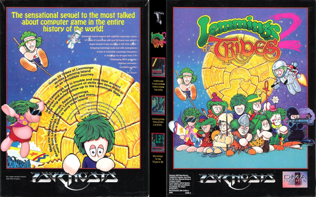 Lemmings 2 - The Tribes — box-texture (US)