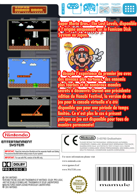 Super Mario Bros. - The Lost Levels — box-2D-back (FR)