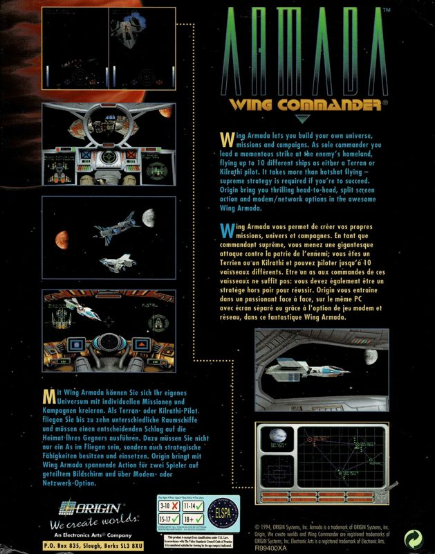Wing Commander Armada — box-2D-back (EU)