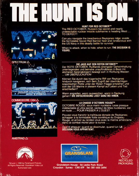 Hunt for Red October, The — box-2D-back (EU)