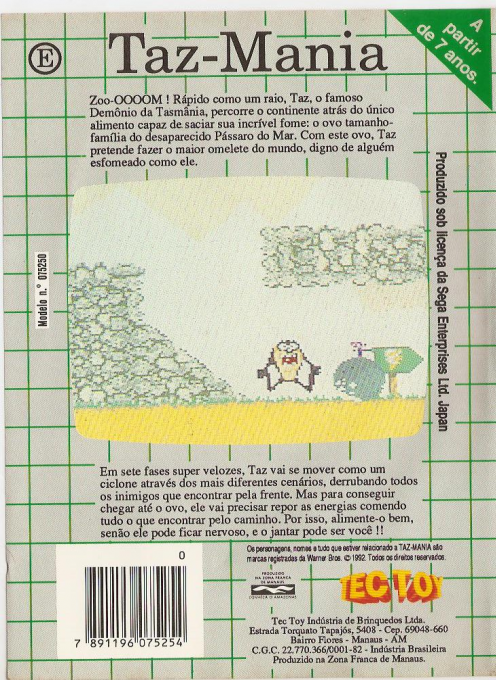 Taz-mania — box-2D-back (BR)