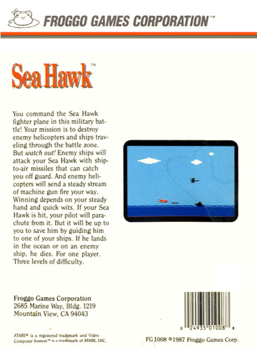 Sea Hawk — box-2D-back (US)