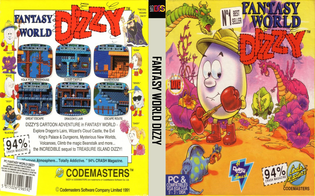Dizzy 3 - Fantasy World Dizzy — box-texture (EU)