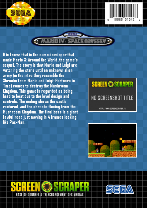 Mario 4: Space Odyssey — box-2D-back (SS)