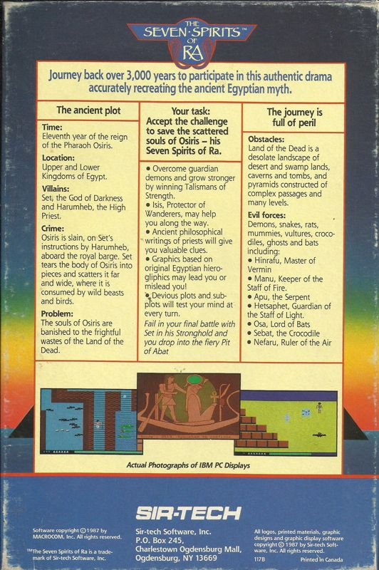 Seven Spirits Of Ra, The — box-2D-back (US)