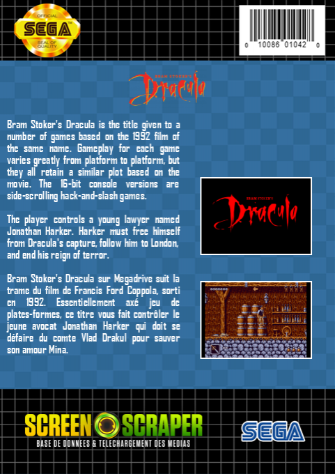 Bram Stoker's Dracula — box-2D-back (SS)