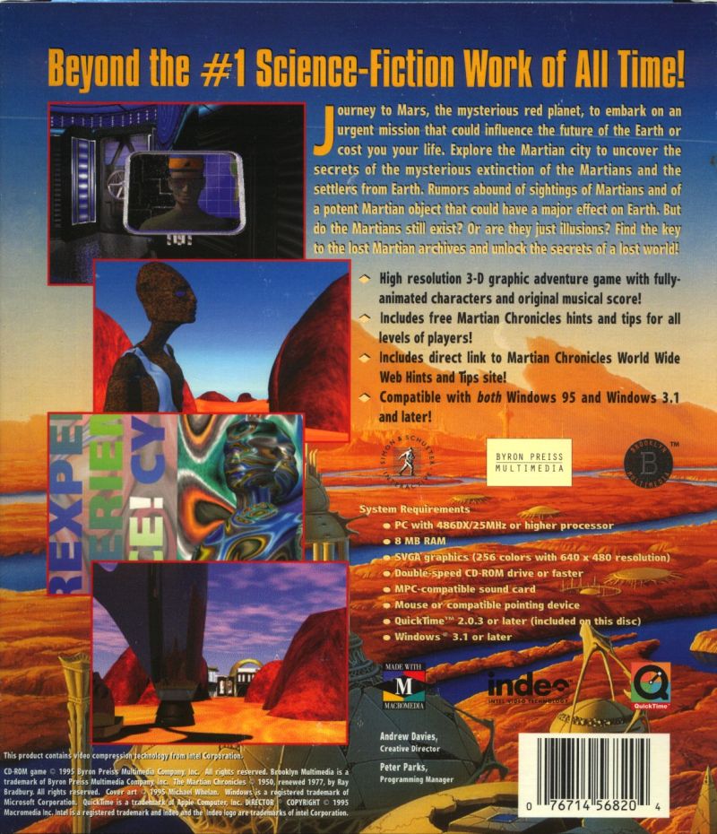 Ray Bradbury's The Martian Chronicles Adventure Game — box-2D-back (US)