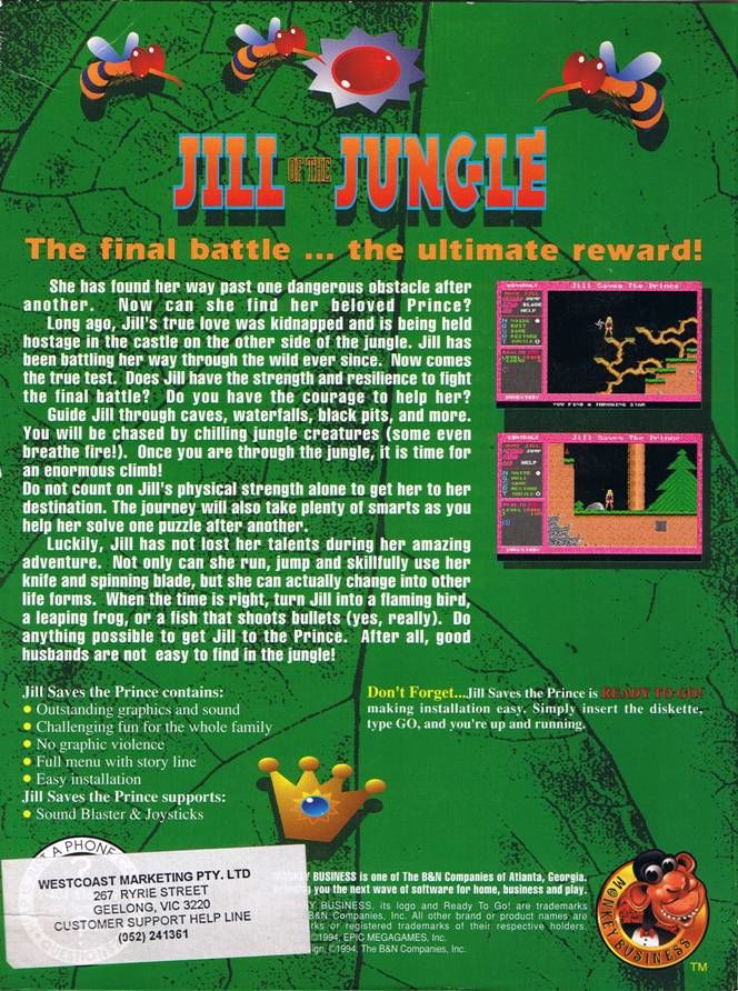 Jill Of The Jungle - Jill Saves The Prince — box-2D-back (AU)