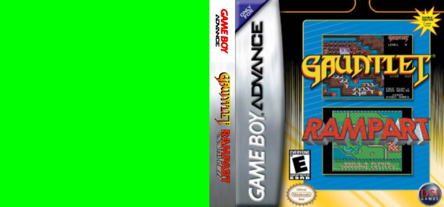 2 Games in One! - Gauntlet + Rampart — box-texture (US)