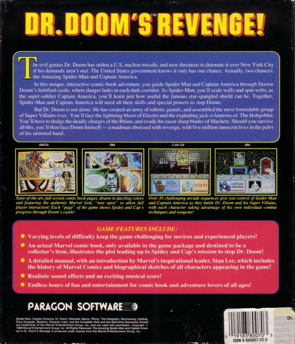 Amazing Spider-Man, The and Captain America in Dr. Doom's Revenge! — box-2D-back (US)