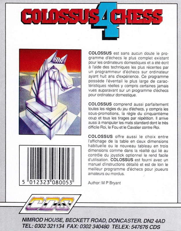 Colossus Chess 4 — box-2D-back (FR)