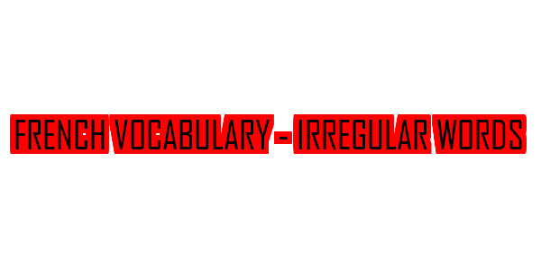 French Vocabulary - Irregular Words — wheel-hd (SS)