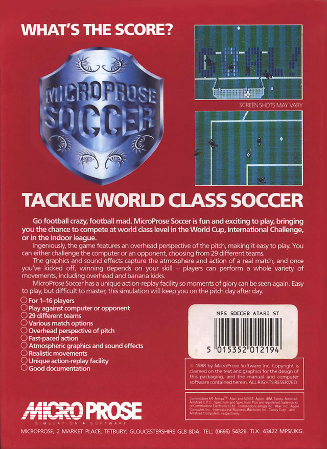 Microprose Soccer — box-2D-back (EU)