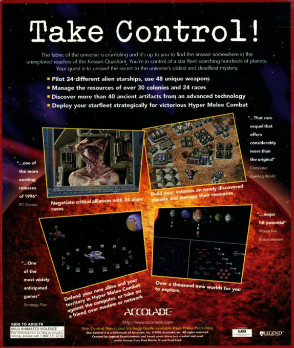 Star Control 3 — box-2D-back (US)