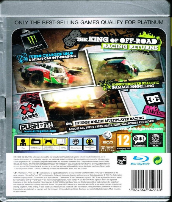 Dirt 2 — box-2D-back (EU)