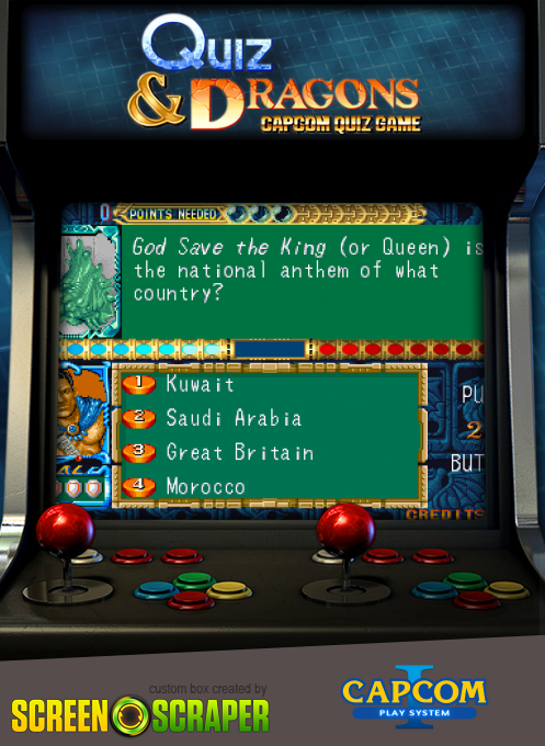 Quiz & Dragons: Capcom Quiz Game — box-2D (SS)