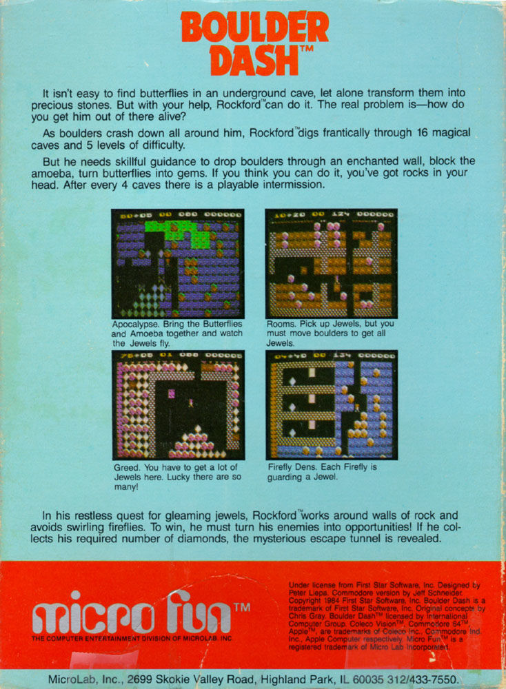 Boulder Dash — box-2D-back (US)