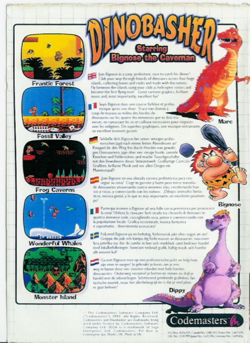 Dinobasher Starring Bignose the Caveman — box-2D-back (WOR)