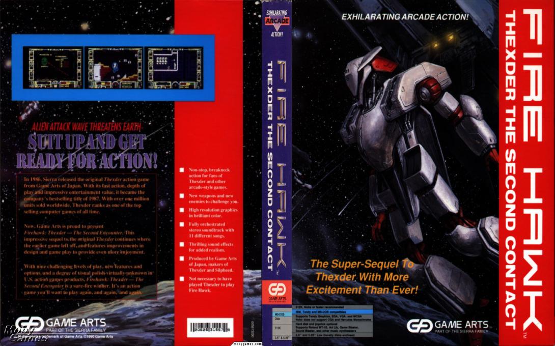 Fire Hawk - Thexder - The Second Contact — box-texture (US)