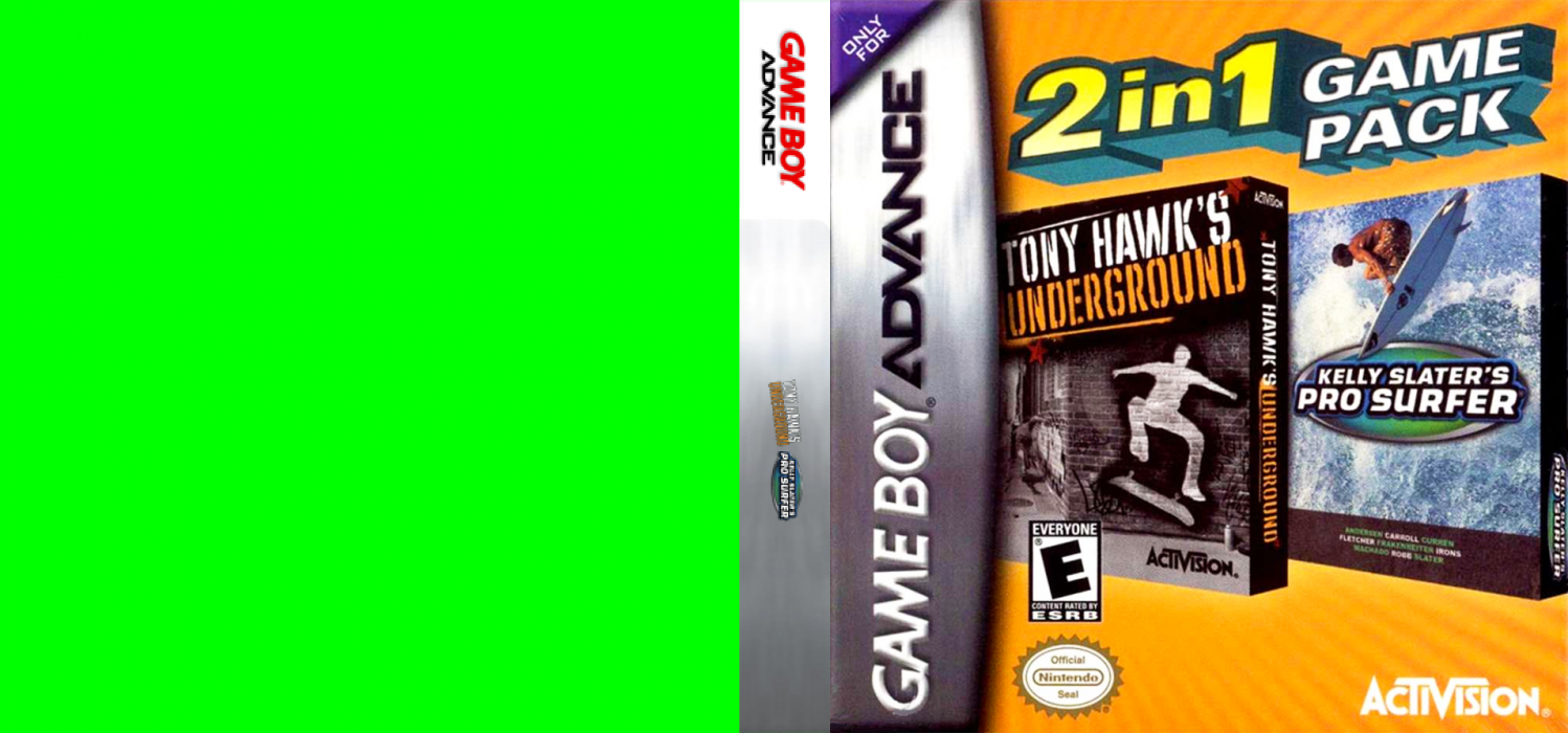 2 in 1 Game Pack - Tony Hawk's Underground + Kelly Slater's Pro Surfer — box-texture (US)