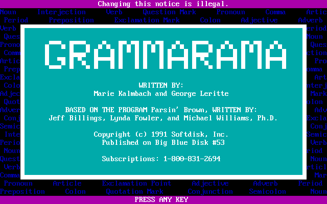 Grammarama box art