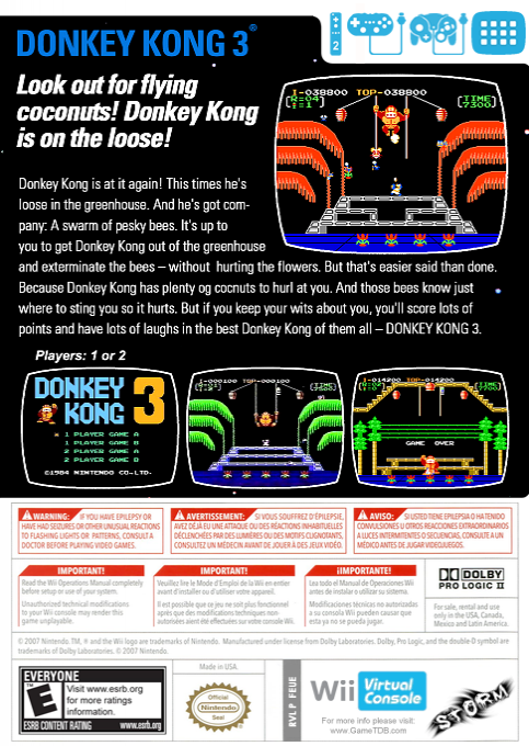 Donkey Kong 3 — box-2D-back (US)