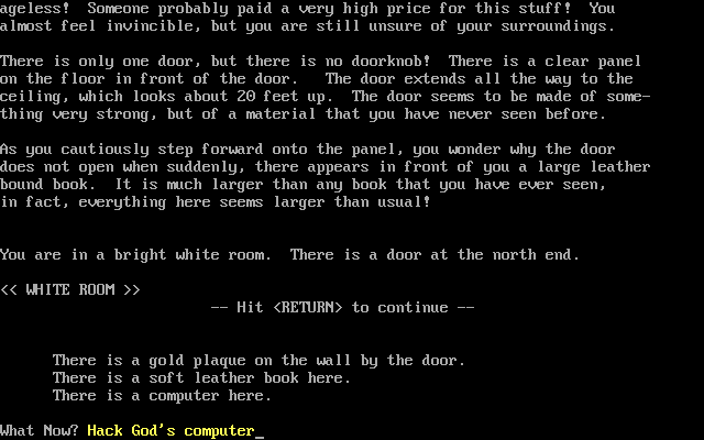 Christian Text Adventure #1 — ss (WOR)