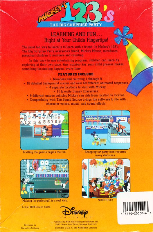 Mickey's 123's - The Big Surprise Party — box-2D-back (US)