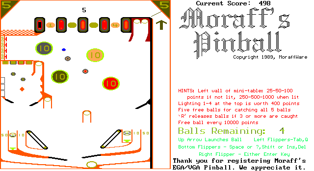 Moraff's Pinball — ss (WOR)