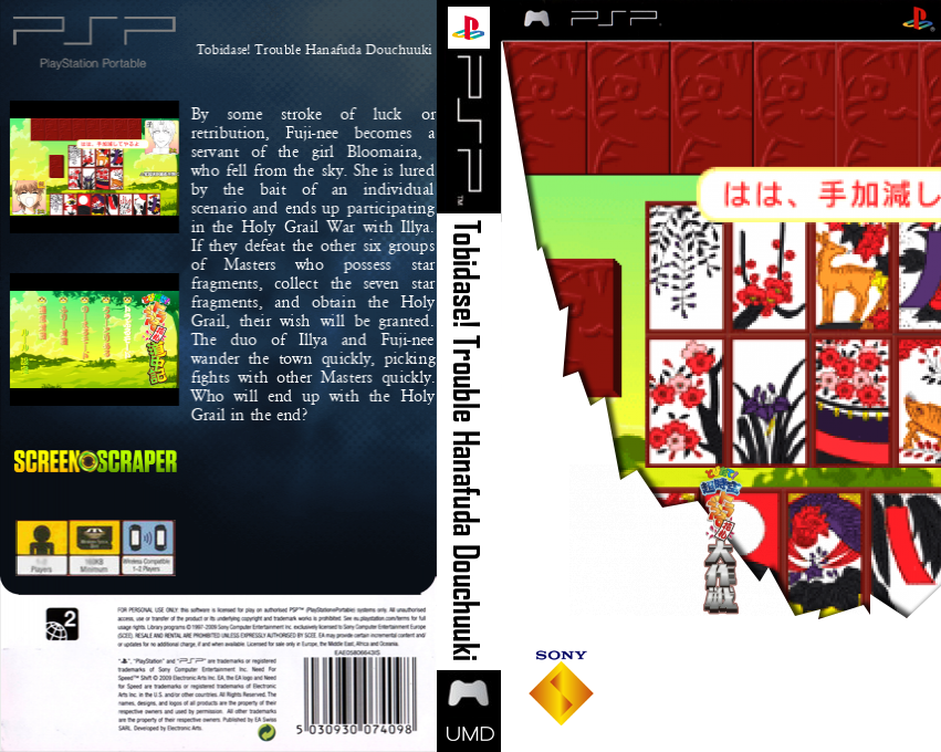 Tobidase! Trouble Hanafuda Douchuuki — box-texture (SS)