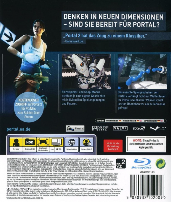 Portal 2 — box-2D-back (DE)