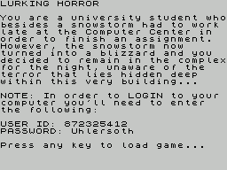 Lurking Horror, The - An Interactive Horror — sstitle (WOR)