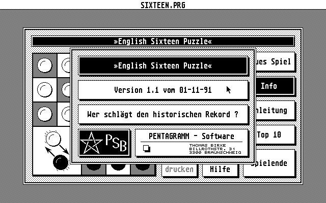 English Sixteen Puzzle — sstitle (WOR)