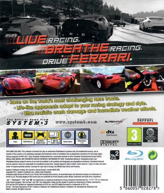 Ferrari - The Race Experience — box-2D-back (EU)