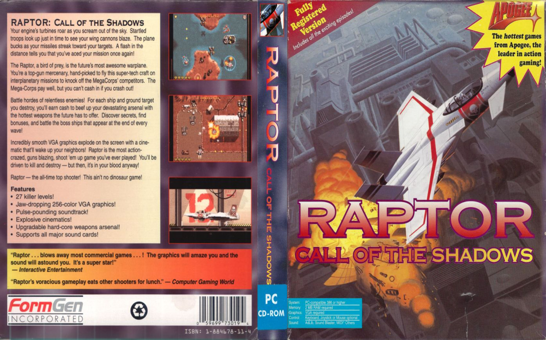 Raptor - Call Of The Shadows — box-texture (US)