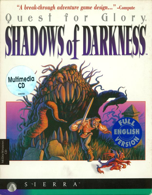 Quest for Glory - Shadows of Darkness — box-2D (EU)
