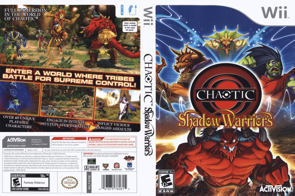 Chaotic - Shadow Warriors — box-texture (US)