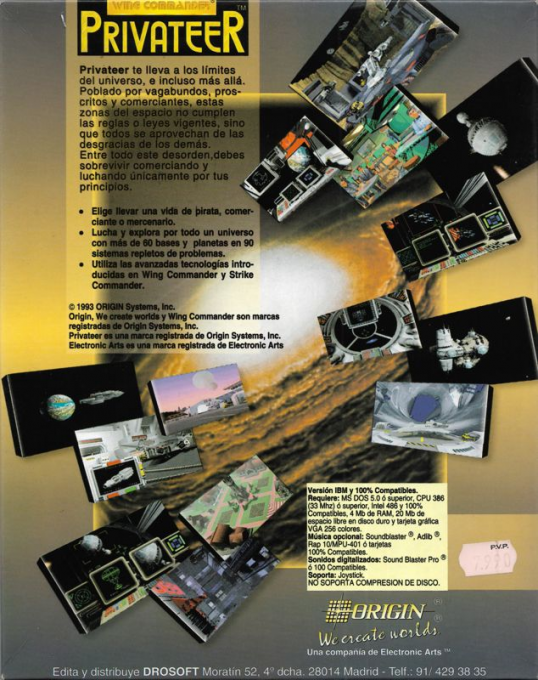 Wing Commander - Privateer — box-2D-back (SP)