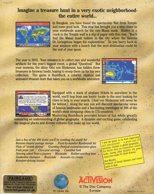 Bush Buck - A Global Treasure Hunt — box-2D-back (WOR)