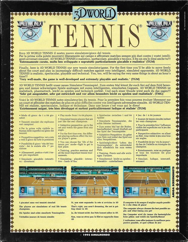 3D World Tennis — box-2D-back (EU)