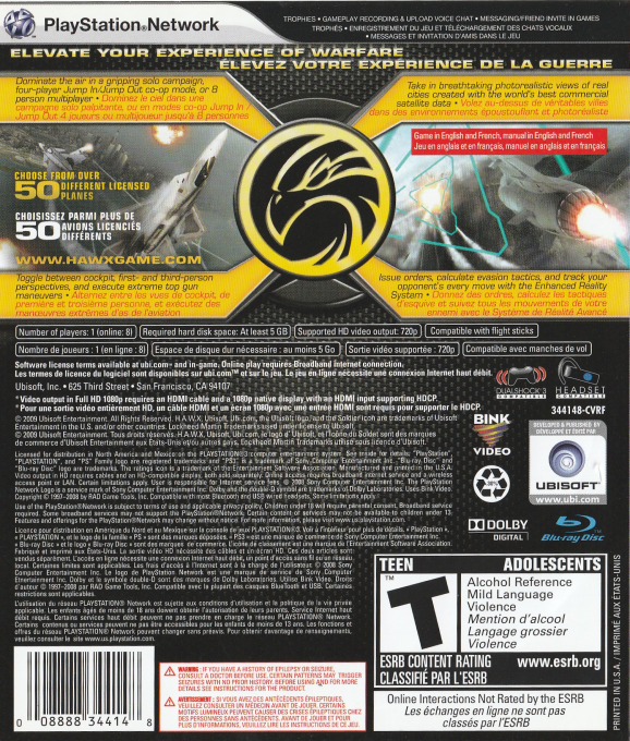 Tom Clancy's H.A.W.X. 2 — box-2D-back (CA)