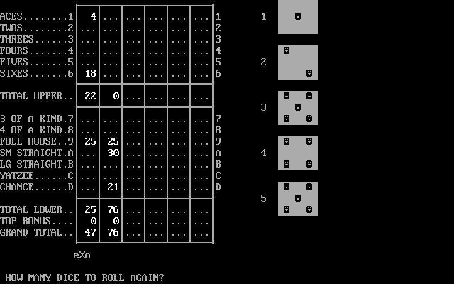 Yahtzee — ss (WOR)