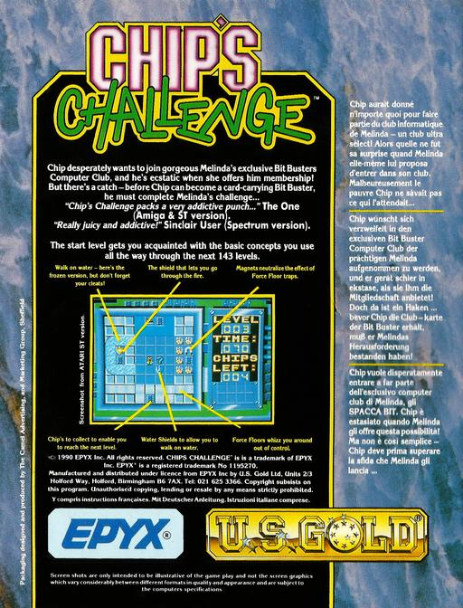 Chip's Challenge — box-2D-back (EU)