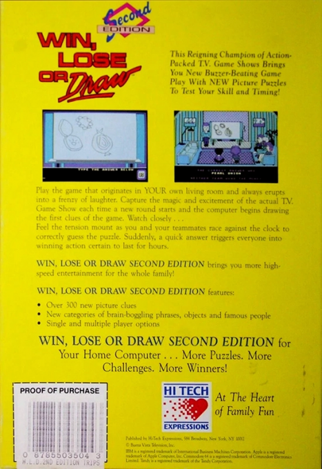 Win, Lose or Draw - Second Edition — box-2D-back (US)