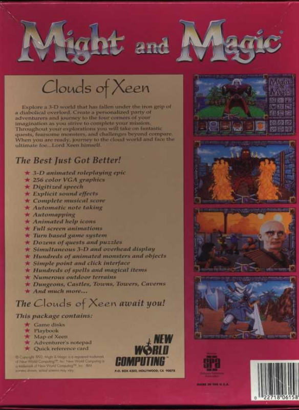Might and Magic - Clouds of Xeen — box-2D-back (US)