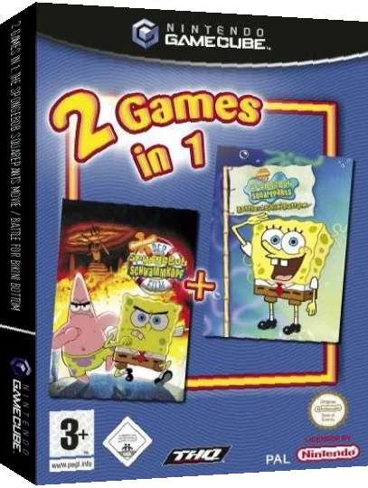 2 Games in 1 - Nickelodeon SpongeBob Schwammkopf - Der Film + Nickelodeon SpongeBob Schwammkopf - Schlacht um Bikini Bottom — box-3D (DE)