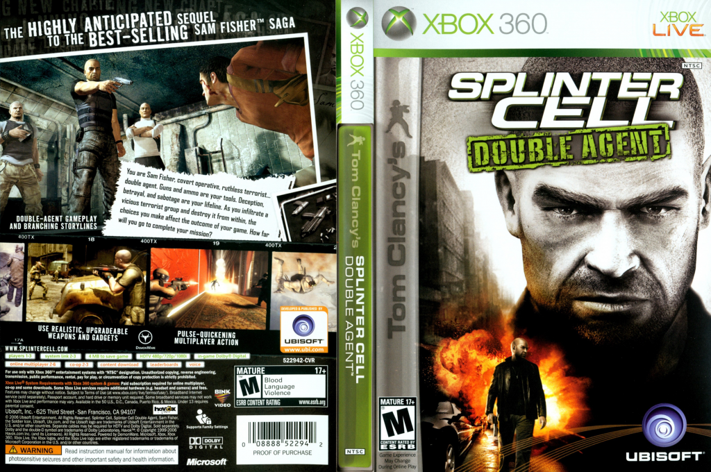 Tom Clancy's Splinter Cell - Double Agent — box-texture (US)