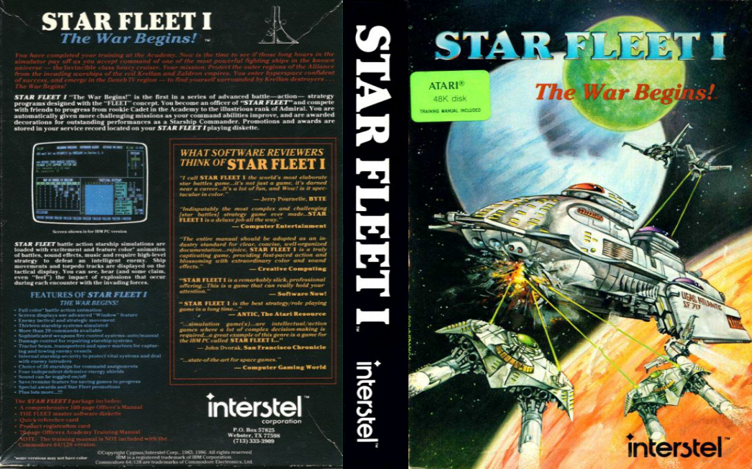 Star Fleet 1 - The War Begins! — box-texture (US)