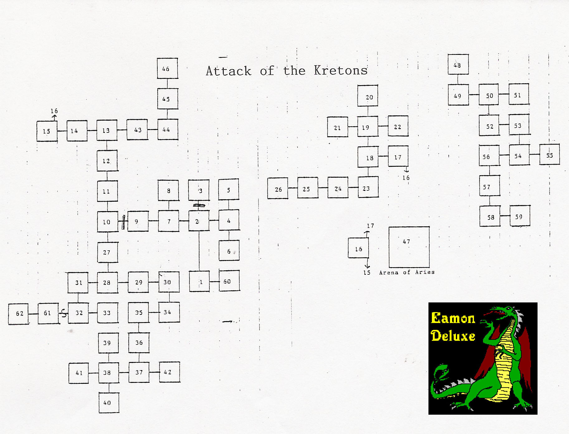 Eamon 194 - Attack of the Kretons — maps