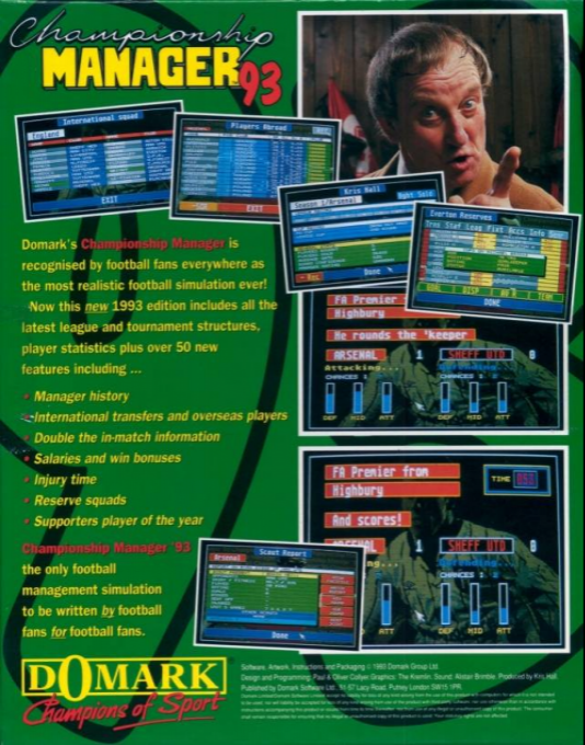 Championship Manager '93 — box-2D-back (EU)